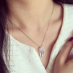 2/$20 Boho Dream Catcher Feather Necklace